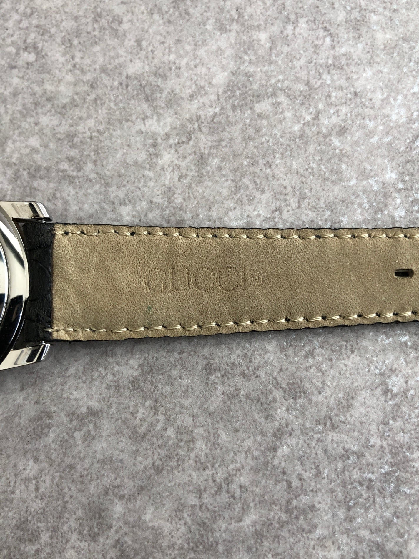GUCCI Logo Watch Silver×Black 5500Ｍ Vintage 24mgta