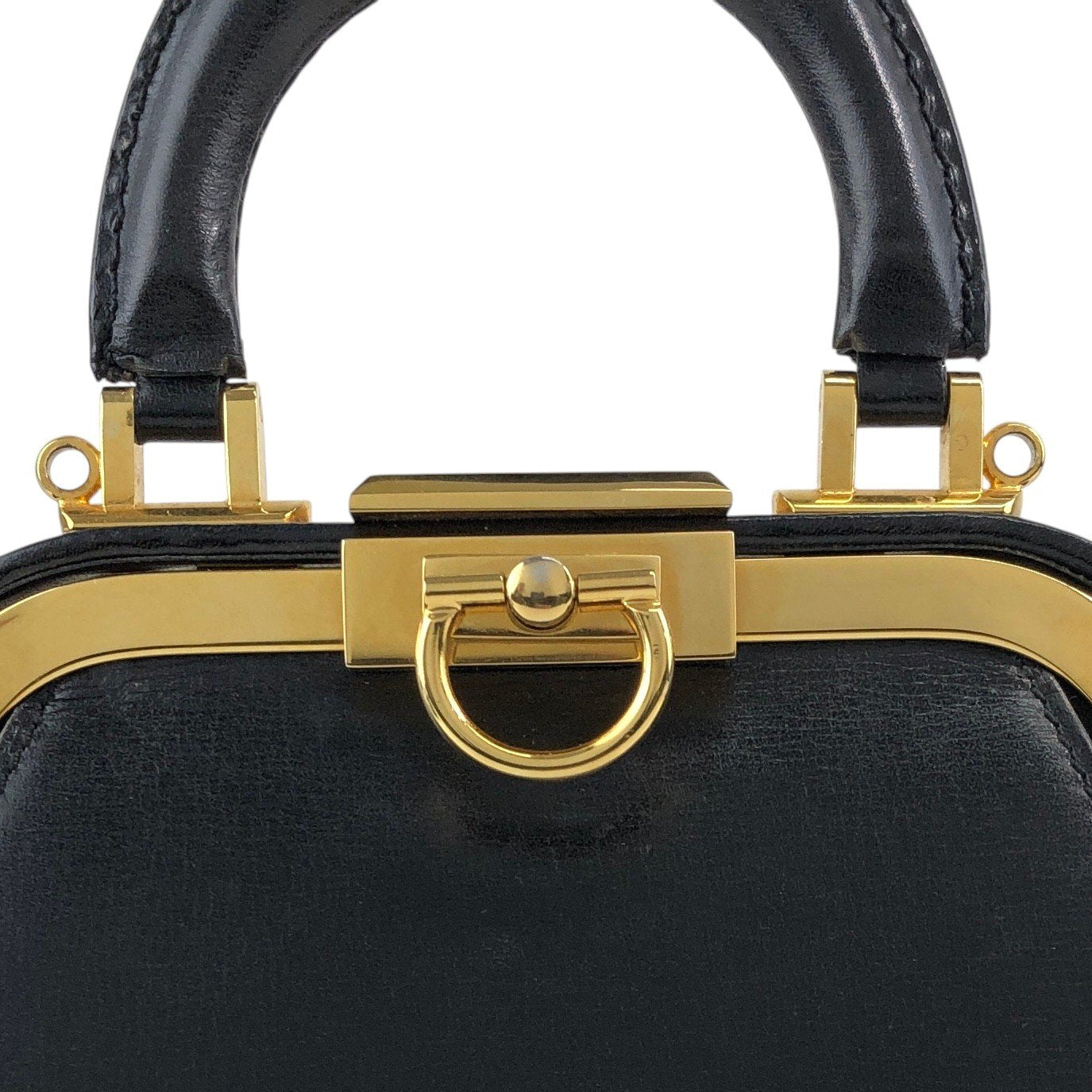 Christian Dior Metal Clasp Minibag Two-way Handbag Shoulder bag Black Vintage hrxzwn