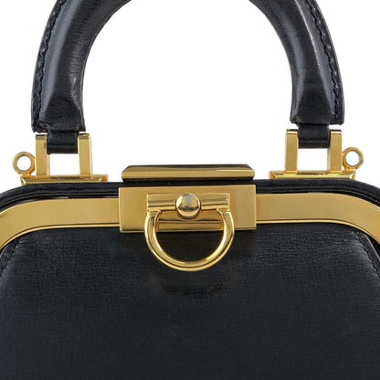 Christian Dior Metal Clasp Minibag Two-way Handbag Shoulder bag Black Vintage hrxzwn