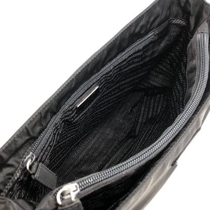 PRADA Triangle Logo Shoulder bag Black Vintage cdactr