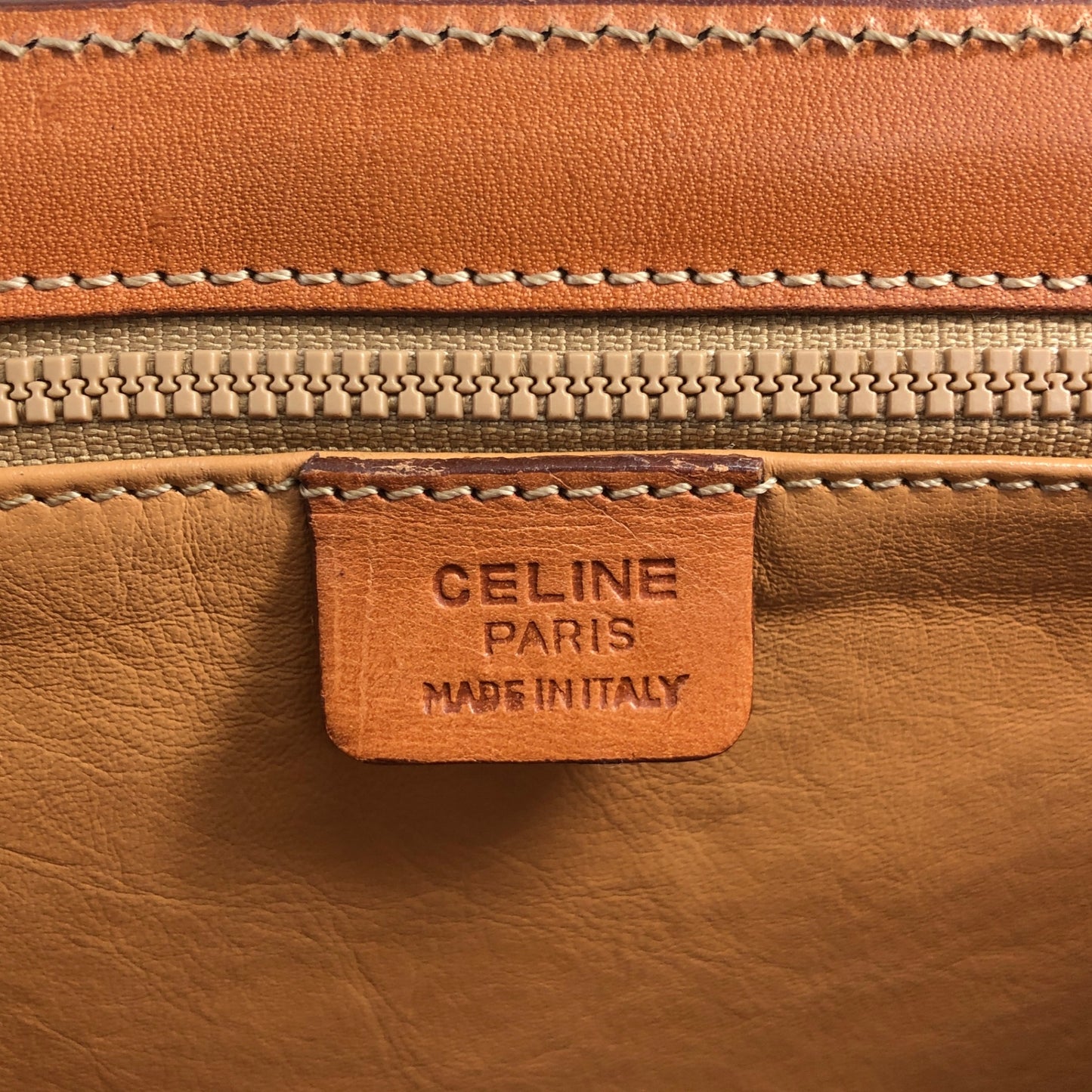 CELINE Macadam Turn Lock Handbag Brown Vintage in5yfj