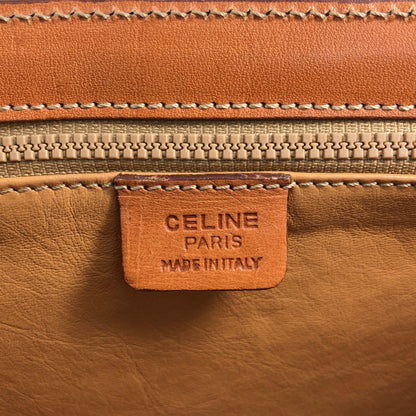 CELINE Macadam Turn Lock Handbag Brown Vintage in5yfj