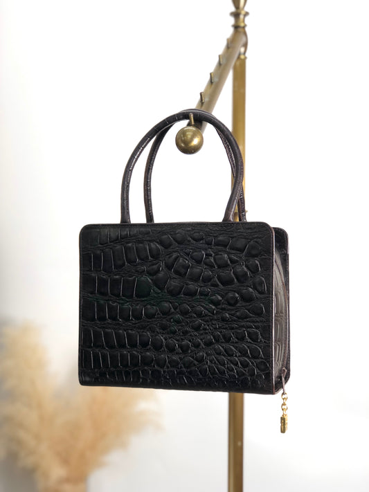 Yves Saint Laurent Charm Handbag Black Vintage y7x462