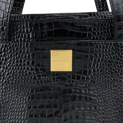 Yves Saint Laurent YSL Logo Handbag Black Vintage 3e2ciz