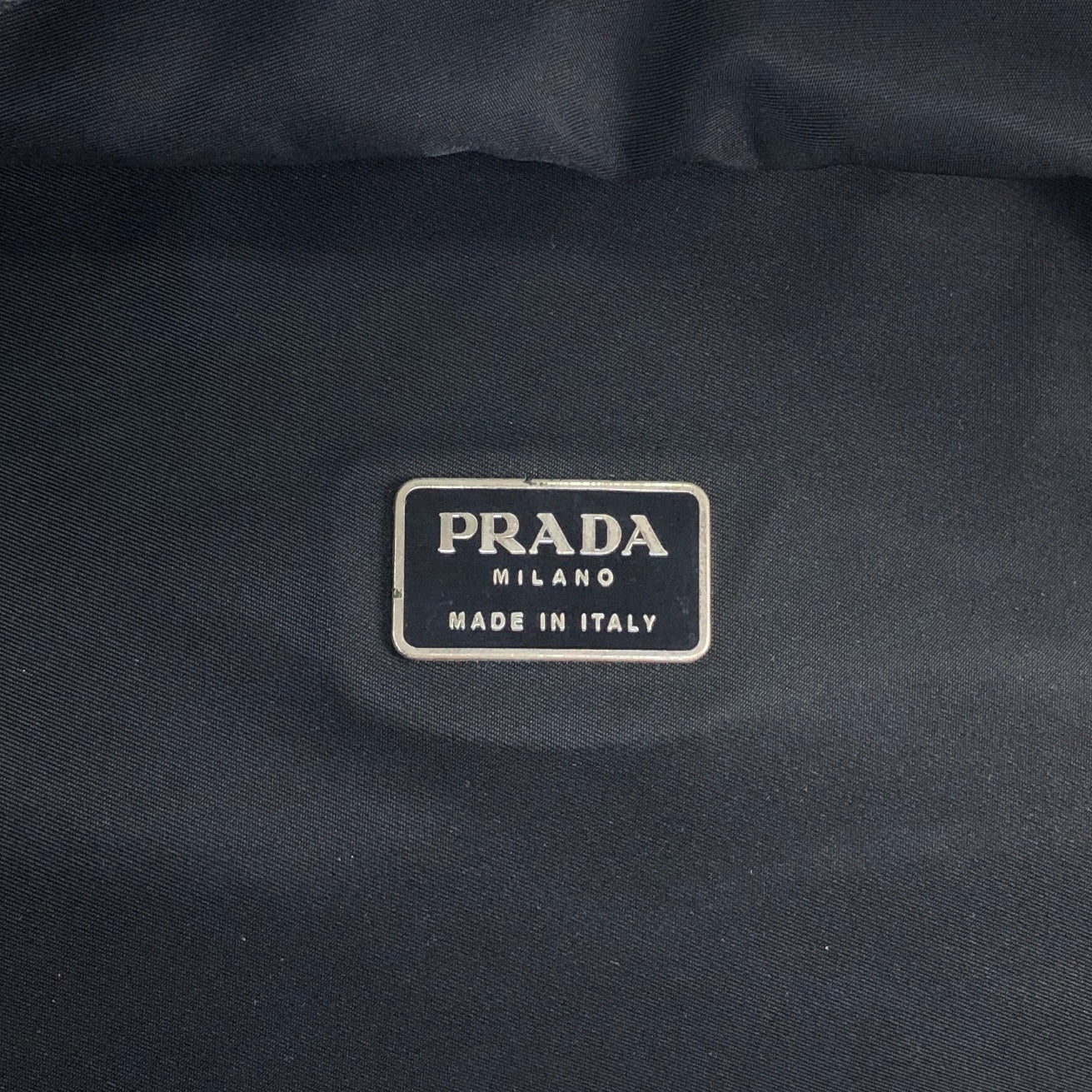 PRADA Tessuto Triangle Logo Double Pocket Backpack Black Vintage bpk4w7