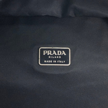 PRADA Tessuto Triangle Logo Double Pocket Backpack Black Vintage bpk4w7