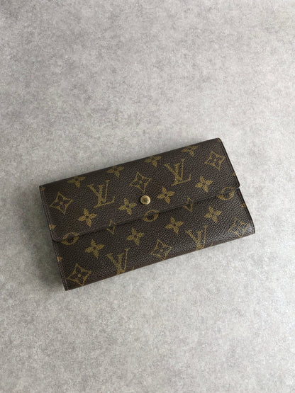 LOUIS VUITTON Monogram Long Wallet Brown M61215 Vintage nm2cm2
