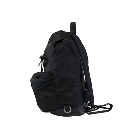PRADA Tessuto Triangle Logo Front Buckle Backpack Black Vintage pyct8y