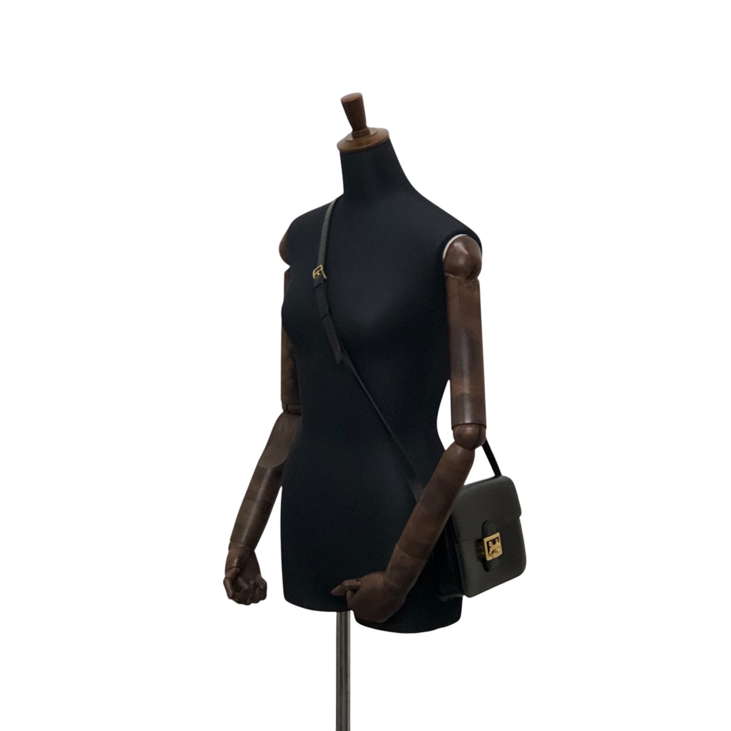 CELINE Horse Carriage Shoulder bag Black Vintage bxg55y