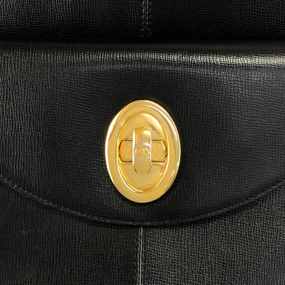 Christian Dior CD Logo Turn Lock Shoulder bag Black Vintage 7ng3ku