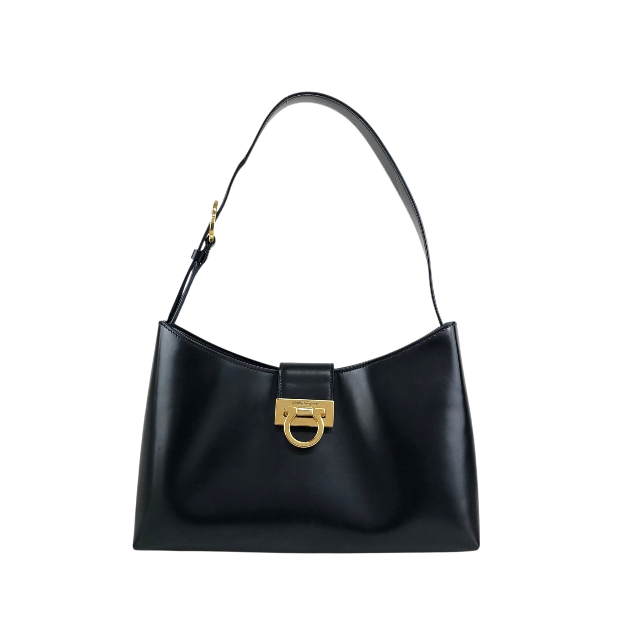 バッグ salvatore ferragamo gancino shoulder bag Salvatore Ferragamo Gancini Shoulder bag Black Vintage n7zn28