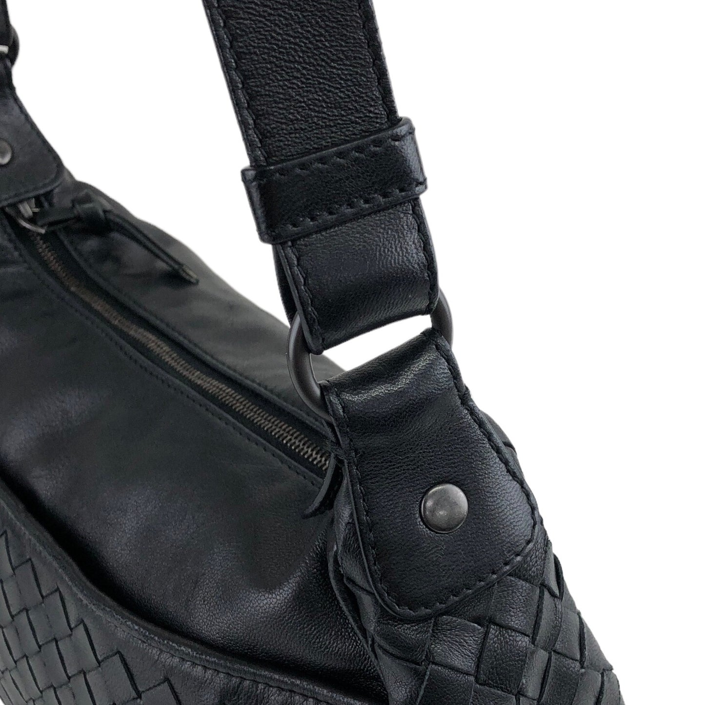 Bottega Veneta Intrecciato Shoulder bag Black Vintage 72bjzn
