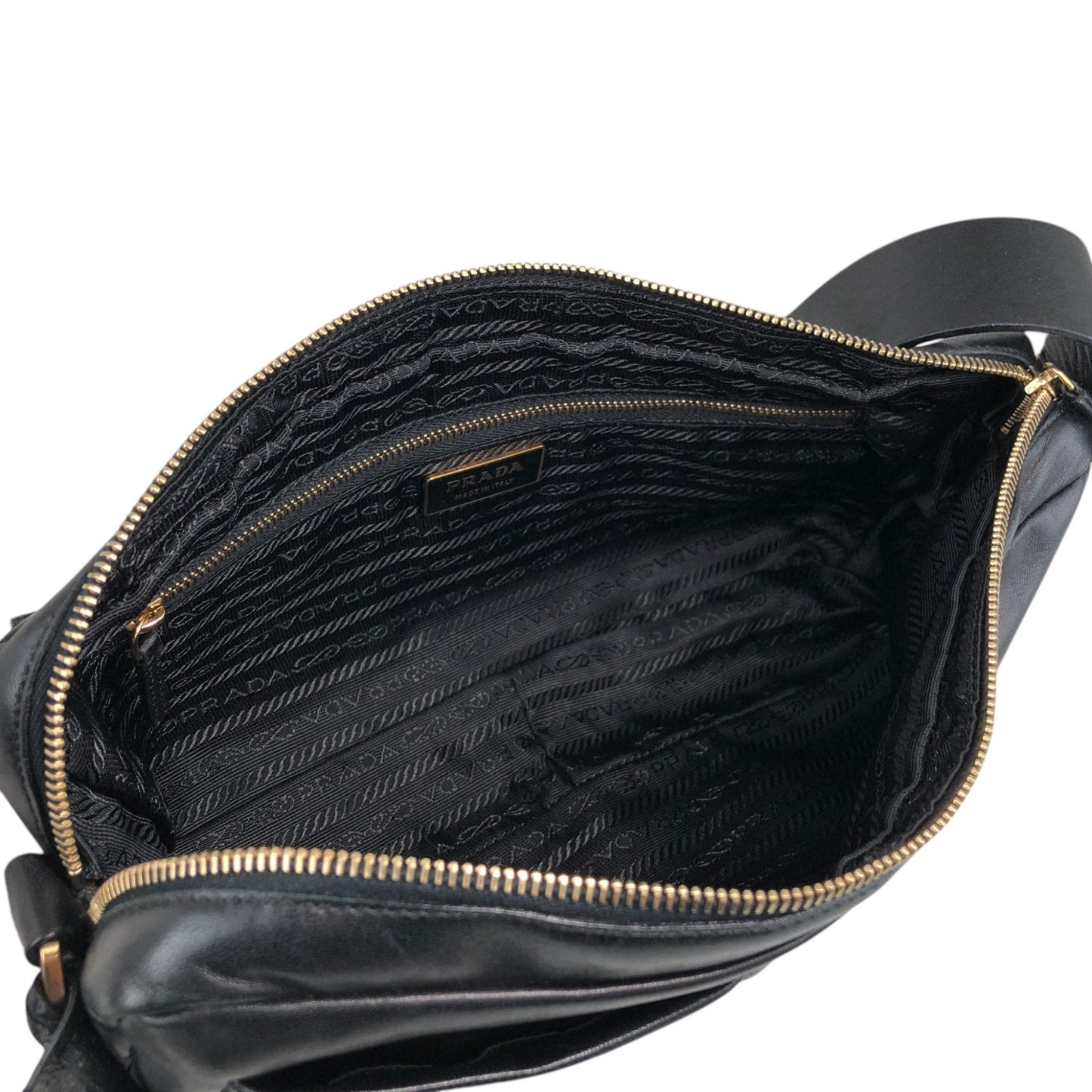 PRADA Padlock Shoulder bag Black Vintage thx6f8