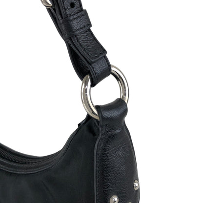 PRADA Triangle Logo Shoulder bag Black Vintage s4bkfb