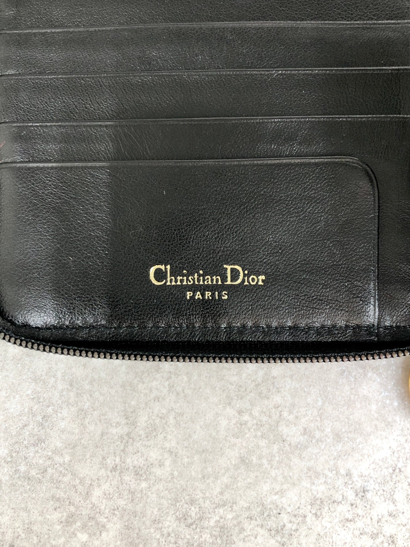 Christian Dior Cannage Folded Wallet Black Vintage ngbmez