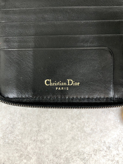 Christian Dior Cannage Folded Wallet Black Vintage ngbmez
