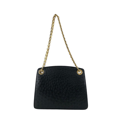 CELINE Circle Logo Chain Shoulder bag Black Vintage uyxx4c