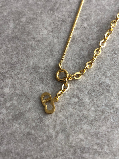 Christian Dior Logo Rhinestone Necklace Gold Vintage a2c73c