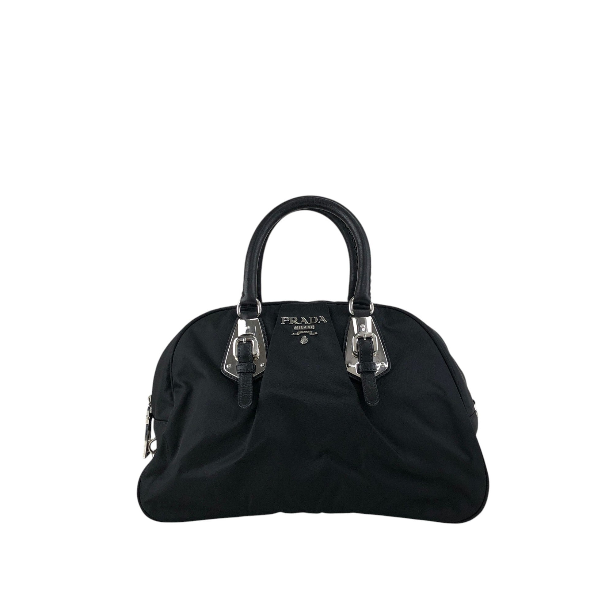 PRADA Logo Boston bag Handbag Black Vintage jipcs2 – VintageShop solo