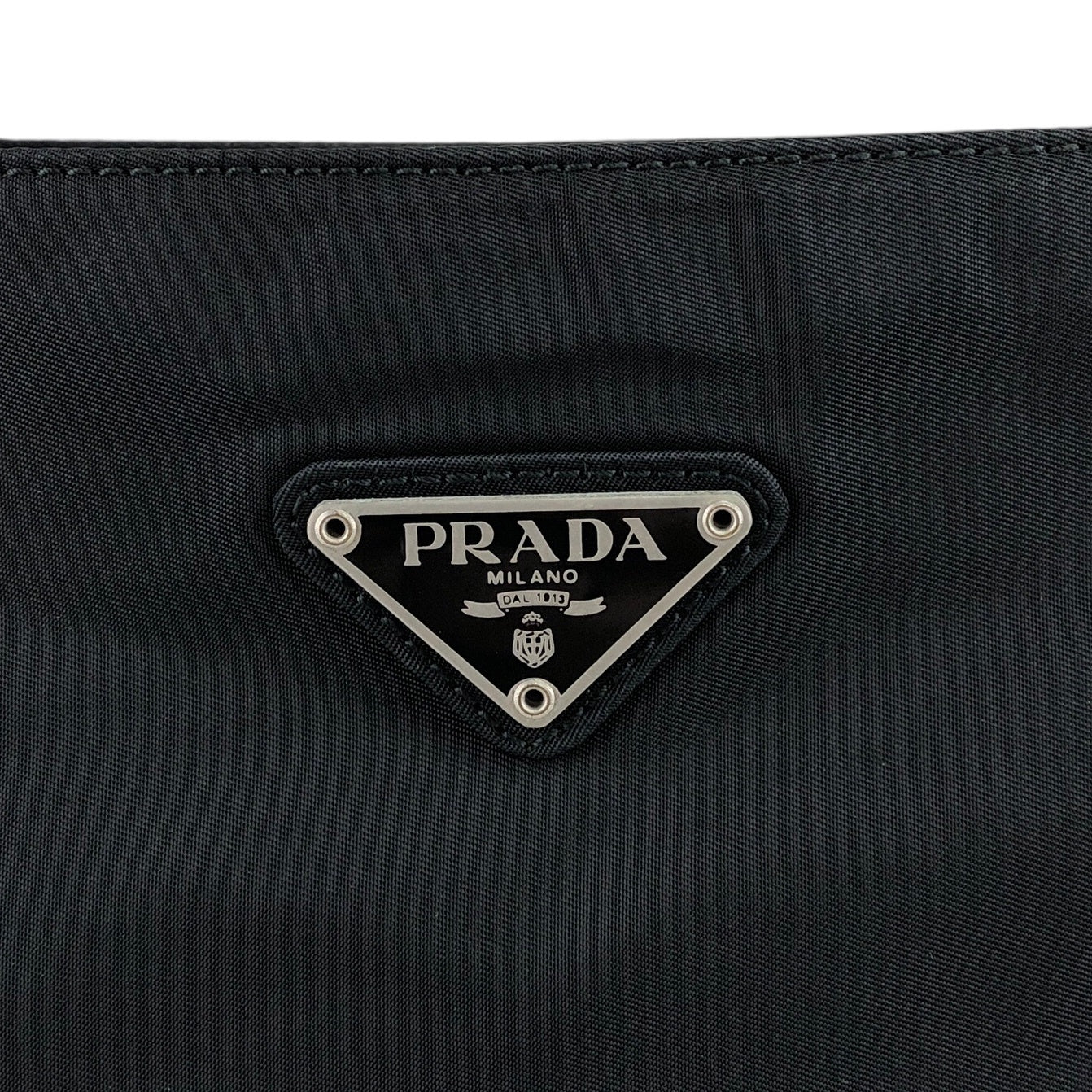 PRADA Tessuto Triangle Logo Totebag Black Vintage wen6ju
