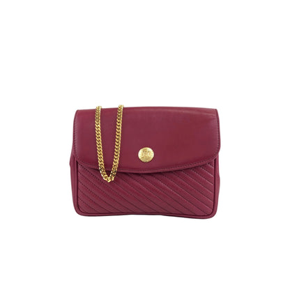 CELINE Blason Chain Shoulder bag Red Vintage vap3df