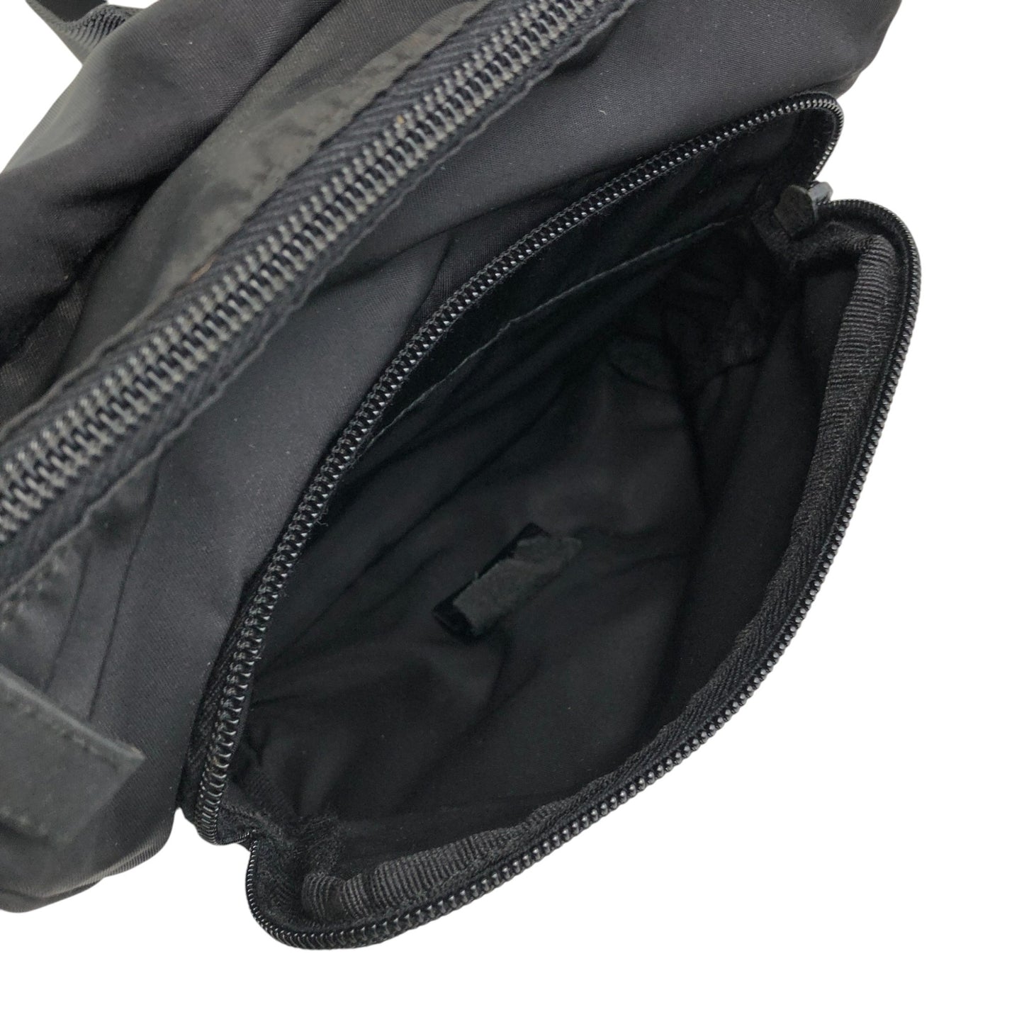 PRADA Tessuto Triangle Logo Front Buckle Shoulder bag Black Vintage kyt5ds
