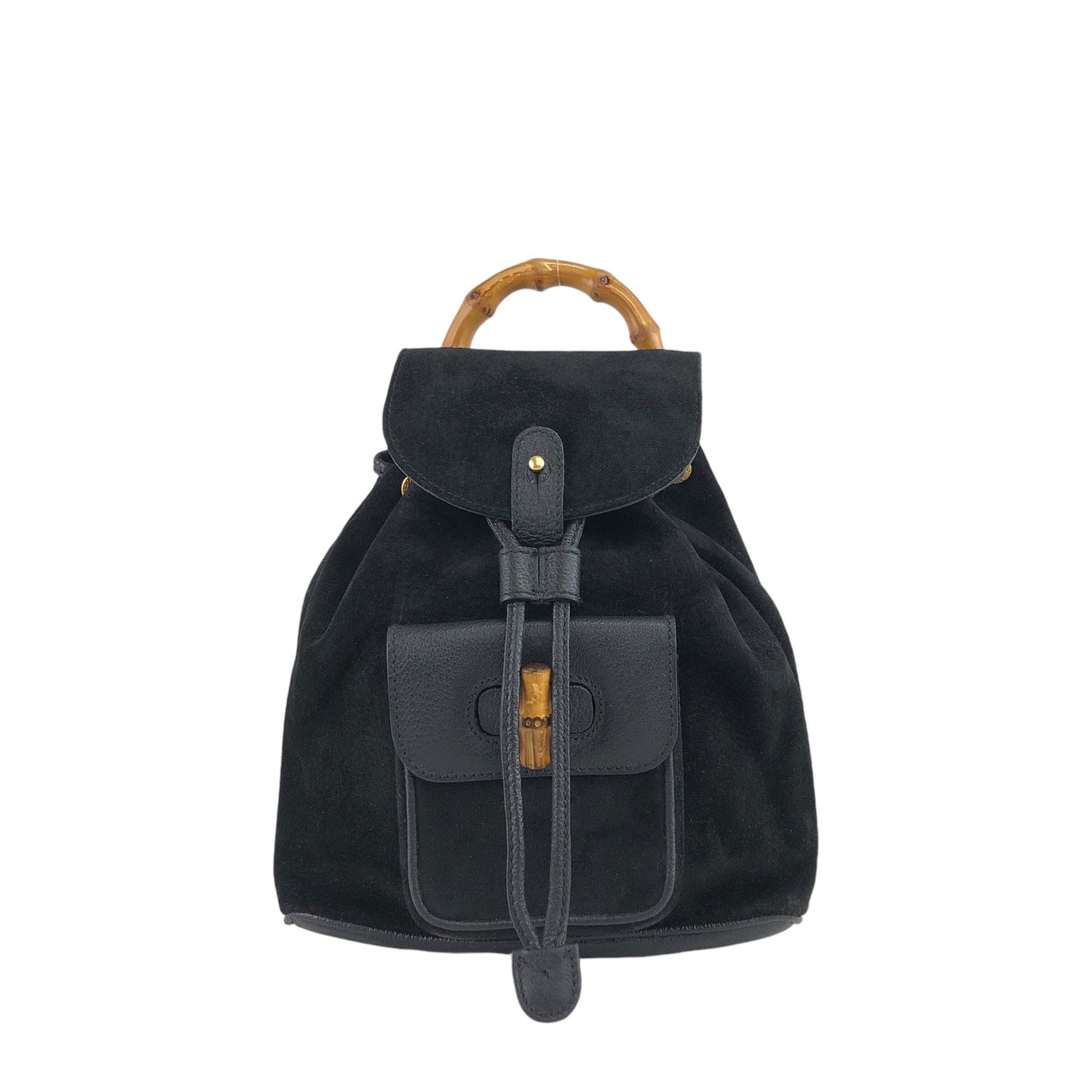 GUCCI Bamboo Backpack Black Vintage zdvauu