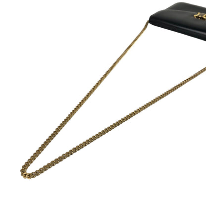 CELINE Triomphe Chain Shoulder bag Black Vintage thnjzk