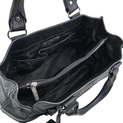 CELINE Horse Carriage Logo Handbag Black Vintage v5s4uu