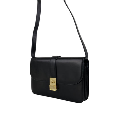 CELINE Horse Carriage Shoulder bag Black Vintage nwv32c