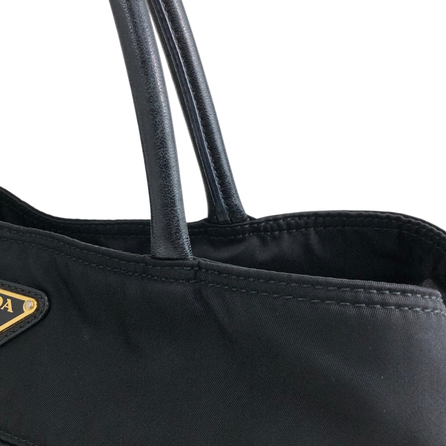 PRADA Tessuto Triangle Logo Two-way Handbag Shoulder bag Black Vintage 2krwdw