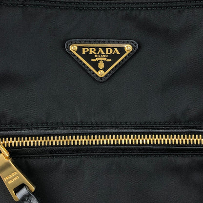 PRADA Tessuto Triangle Logo Handbag Totebag Black Vintage zahf6a