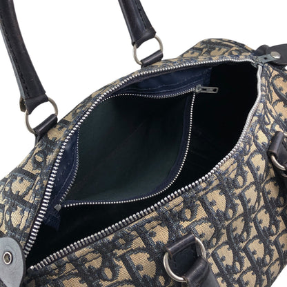 Christian Dior Trotter Small Boston bag Handbag Navy Vintage 6524f6