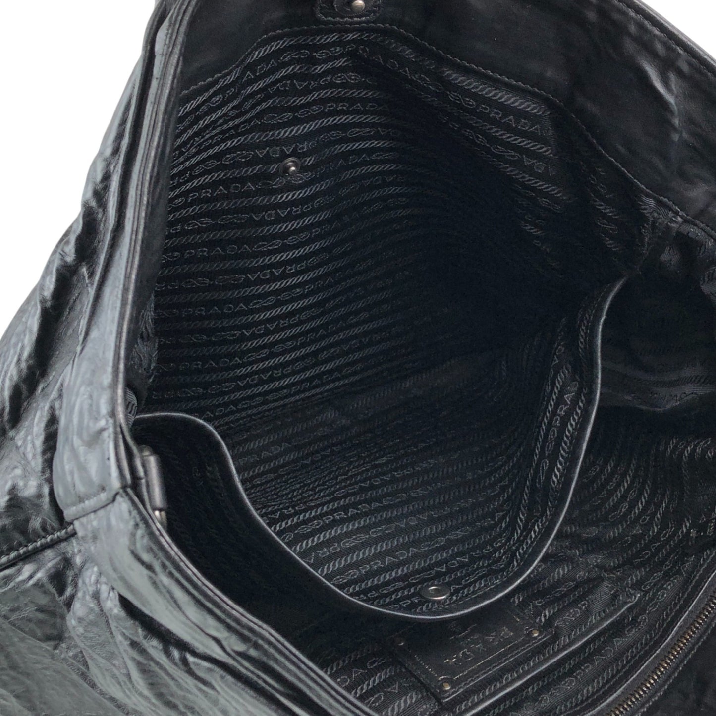 PRADA Logo Two-way Handbag Shoulder bag Black Vintage ctcsm5