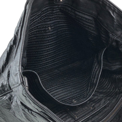 PRADA Logo Two-way Handbag Shoulder bag Black Vintage ctcsm5