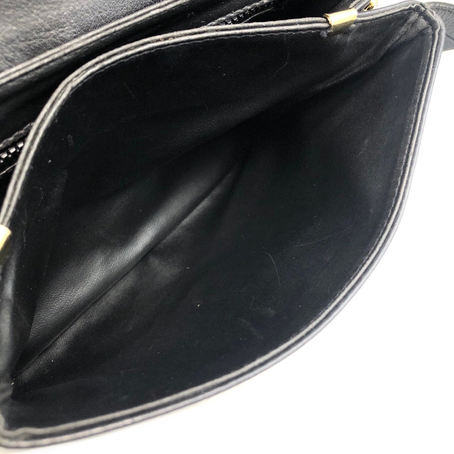 CELINE Triomphe Piping Shoulder bag Black×Brown Vintage 5hc7wn