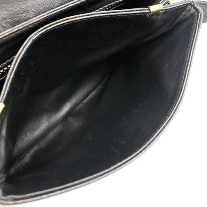 CELINE Triomphe Piping Shoulder bag Black×Brown Vintage 5hc7wn