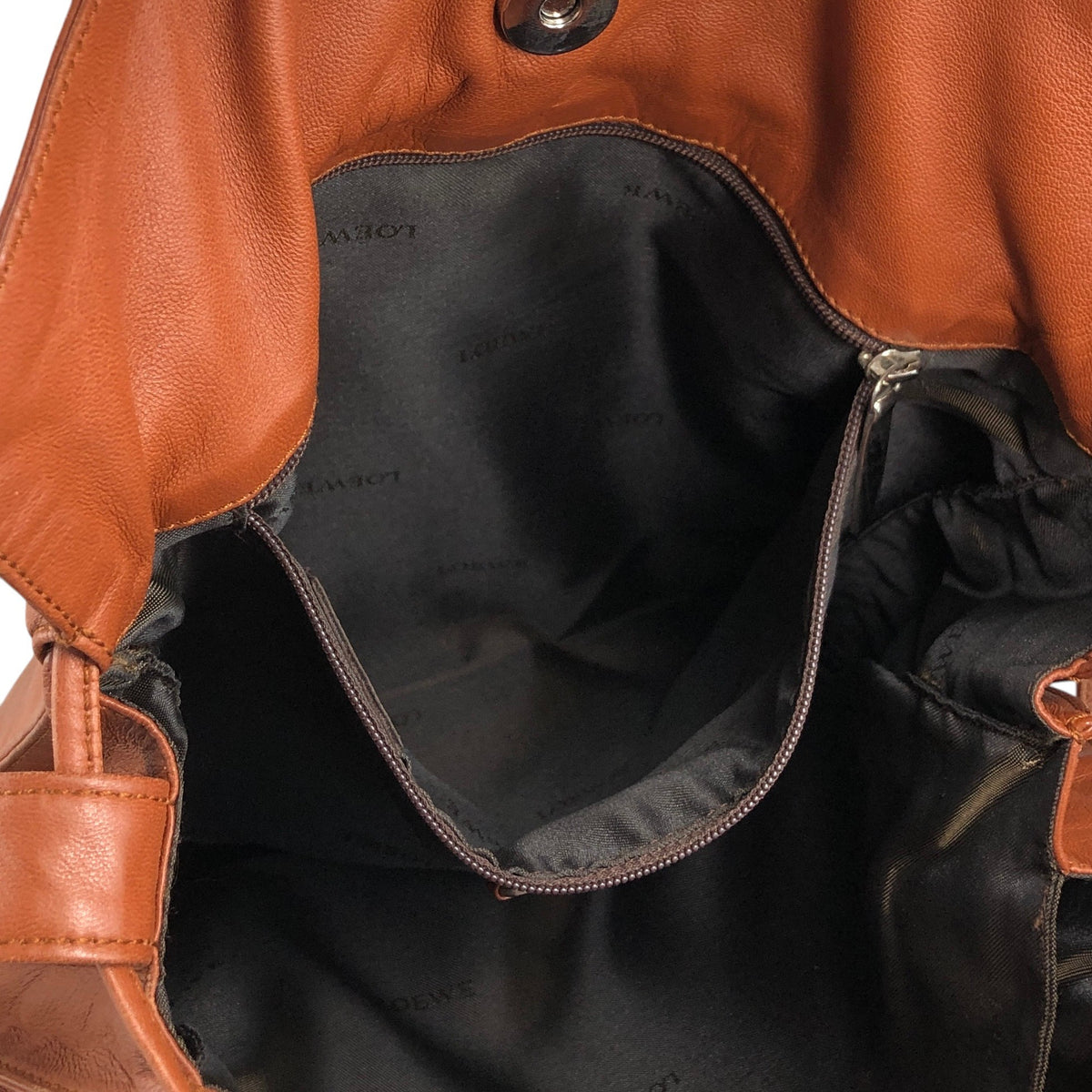 LOEWE Anagram Drawstring Shoulder bag Brown Vintage pyzej6