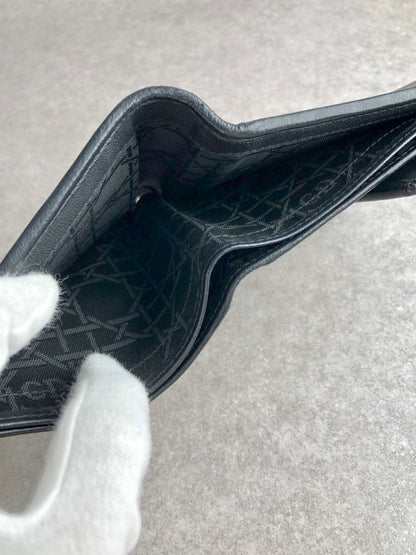 Christian Dior Cannage Folded Wallet Black Vintage 7hrhuv