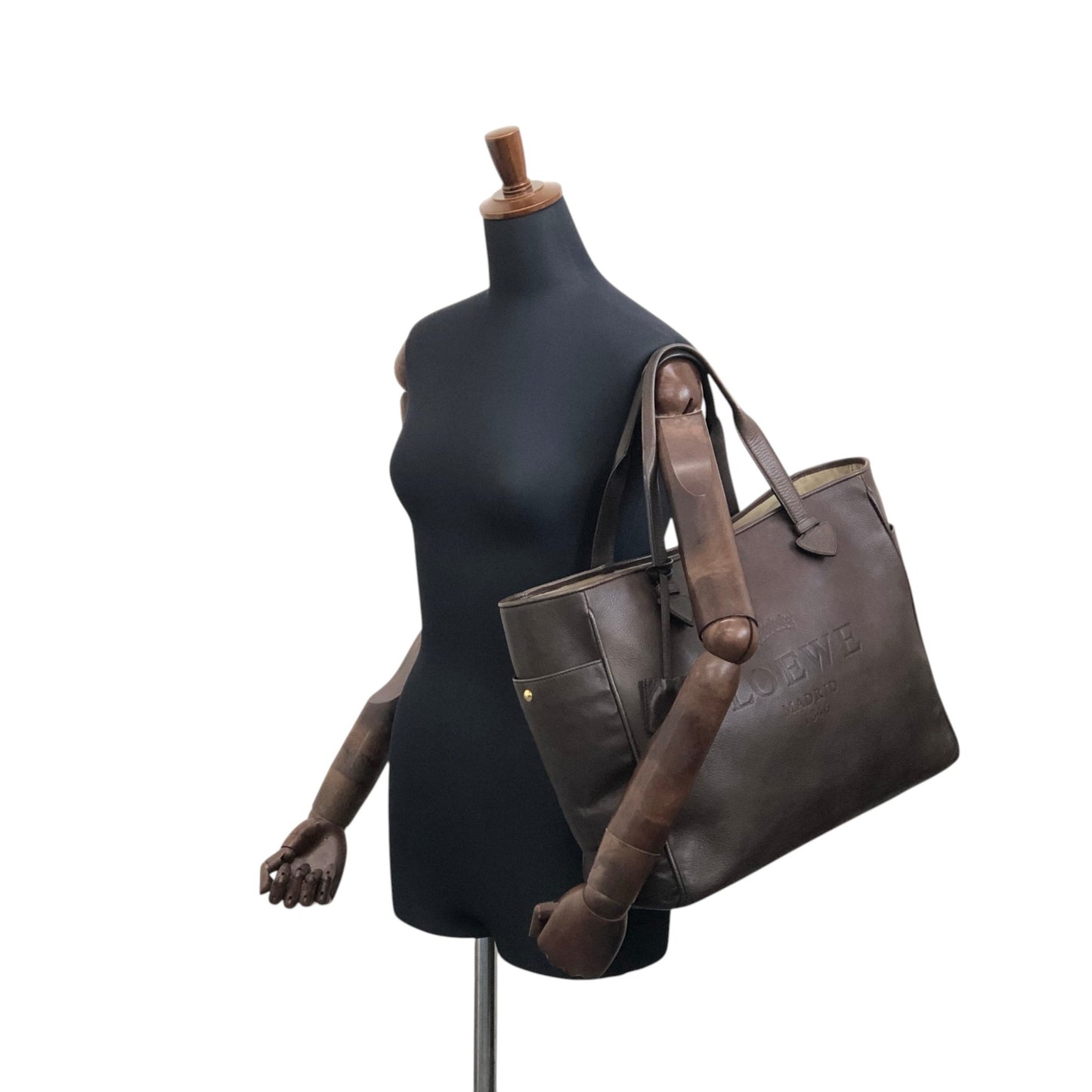 LOEWE Logo Embossed Totebag Brown Vintage je4je4