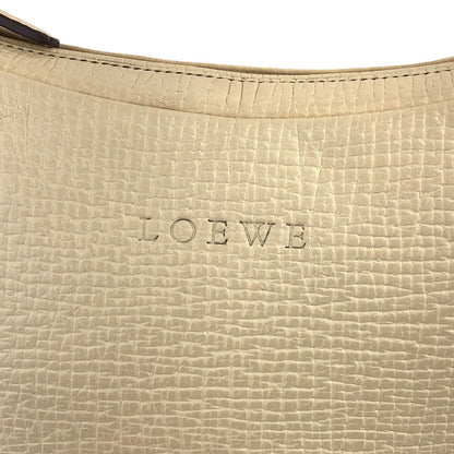 LOEWE Logo Embossed Round Shoulder bag Ivory Vintage 6858a6