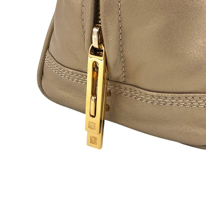 LOEWE Amazona Anagram Small Boston bag Handbag Gold Vintage unh432