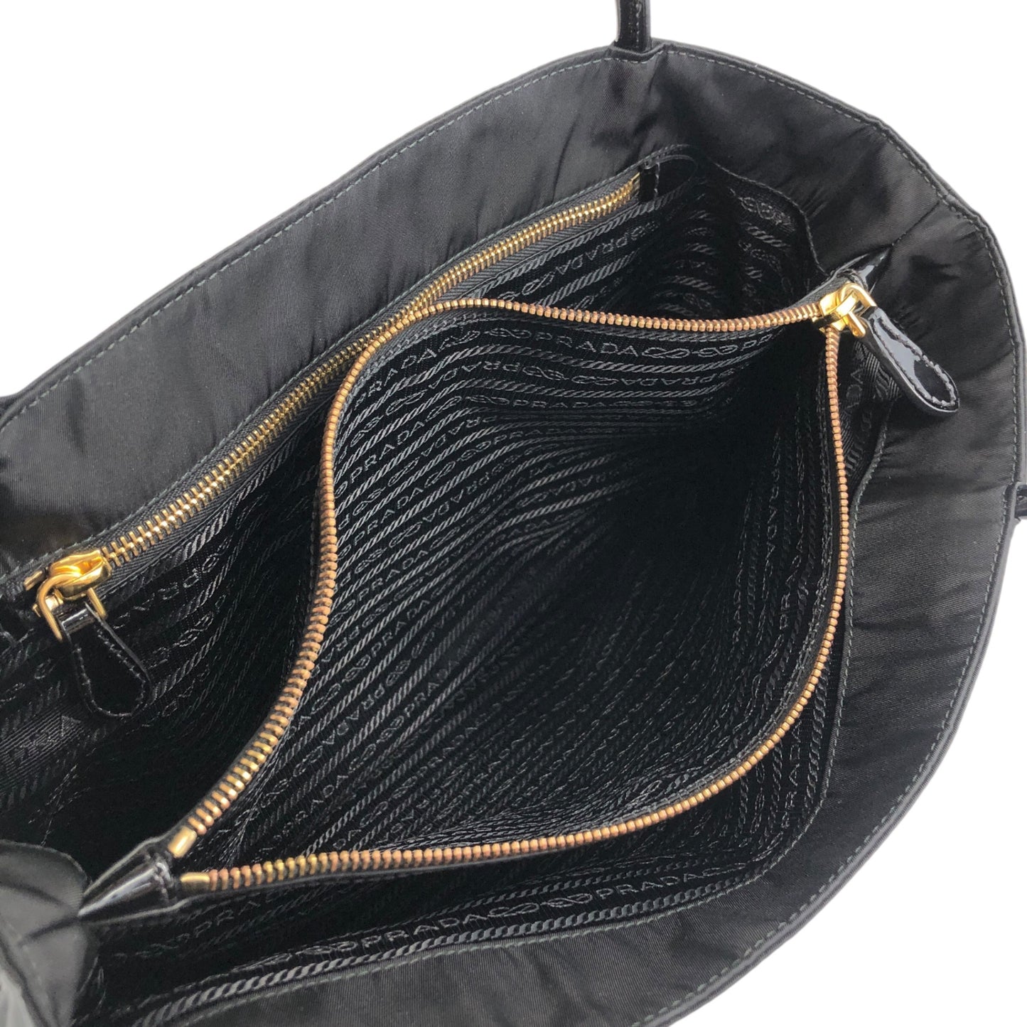 PRADA Tessuto Logo Handbag Black Vintage cmchvi