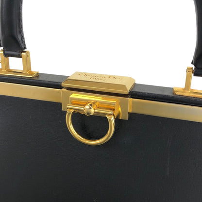 Christian Dior Metal Clasp Handbag Black Vintage 7ncfjz