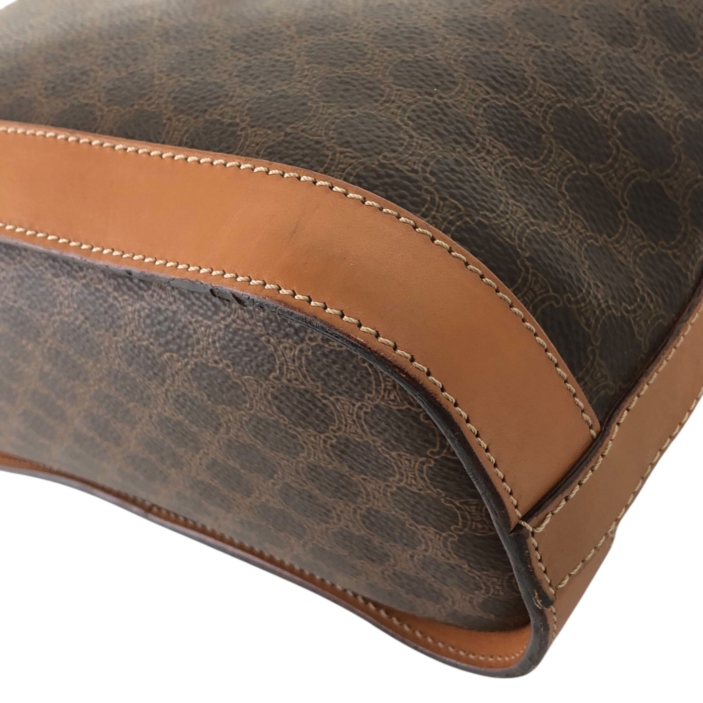 CELINE Macadam Blason Handbag Shoulder bag Brown Vintage hzzr6z