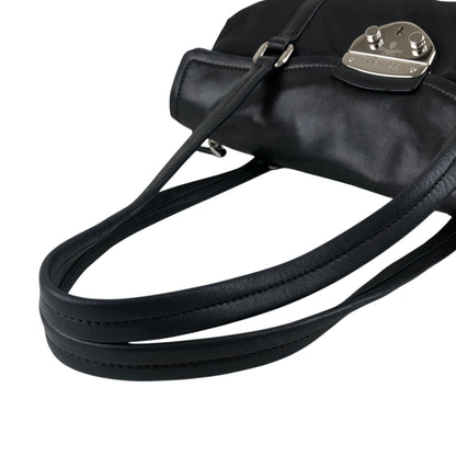 PRADA Triangle Logo Front Lock Totebag Black Vintage dggbp5