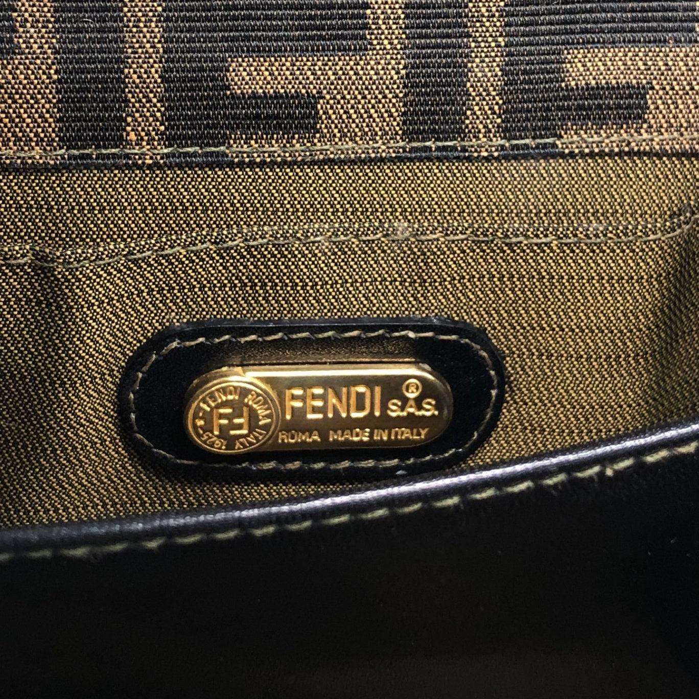 FENDI Zucca Lock Shoulder bag Brown Vintage mbiimu