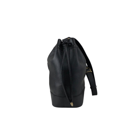 CELINE Blason Drawstring Shoulder bag Black Vintage rzrkng