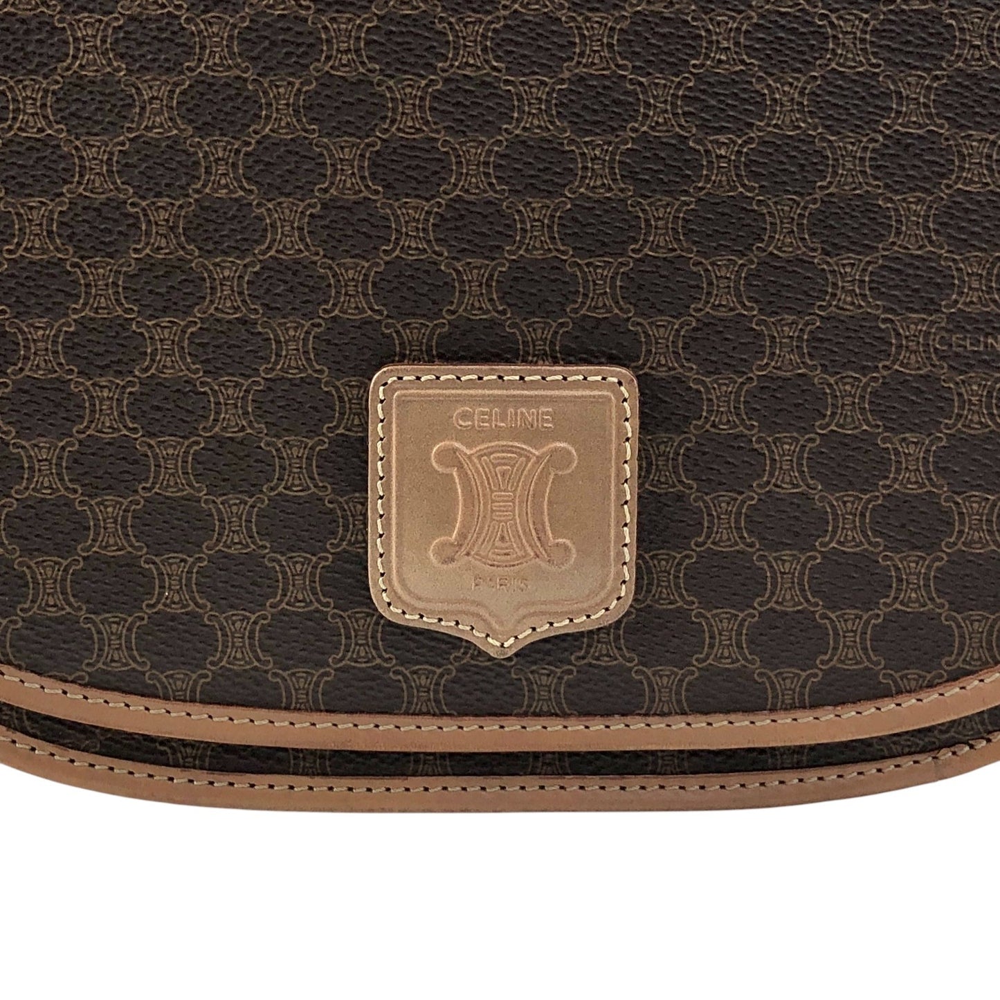 CELINE Macadam Blason Shoulder bag Brown Vintage mgt7zs