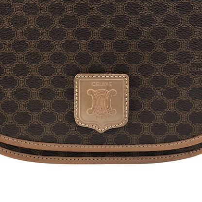 CELINE Macadam Blason Shoulder bag Brown Vintage mgt7zs